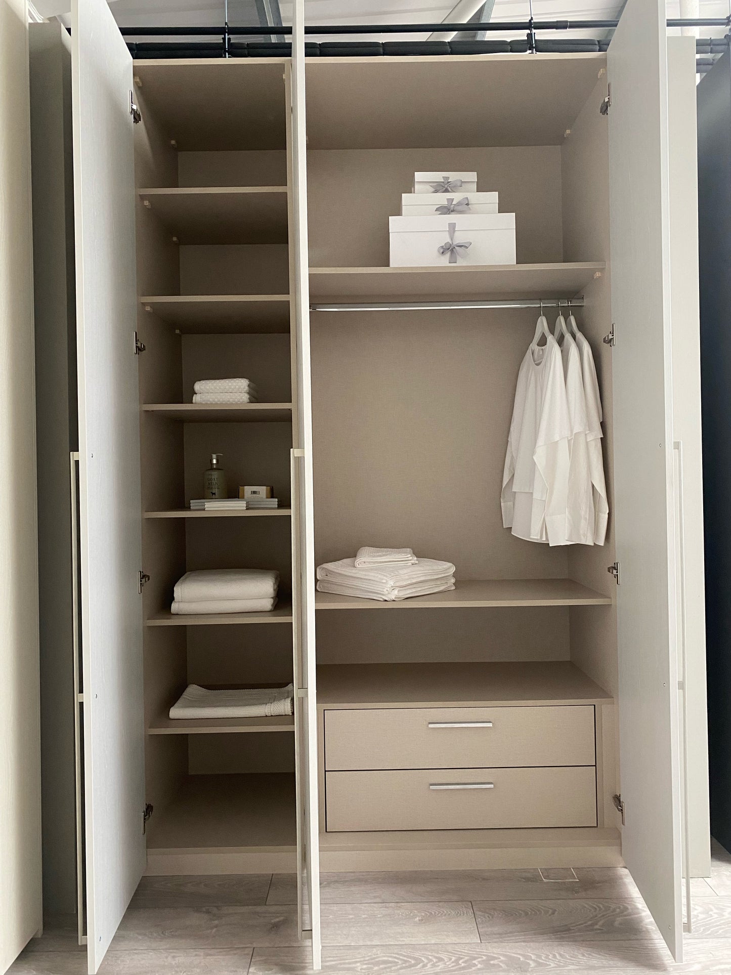 Platinum White Hinged Wardrobe